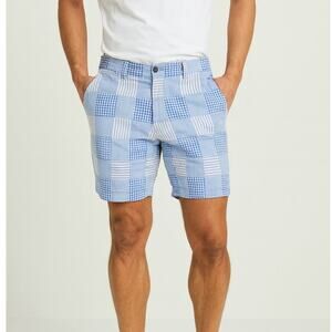 Brooks Brothers SZ 38 Blue Patchwork Plaid Madras 9" 100% Cotton Plaid Shorts